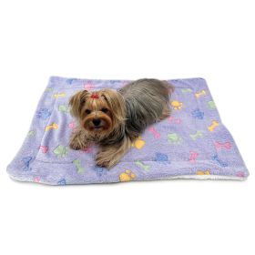 Ultra Plush Colorful Bones/Paws Blanket - S