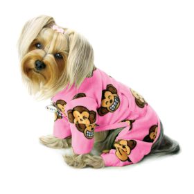 Silly Monkey Fleece Turtleneck Pajamas - Pink - M