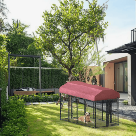 12 Pieces Square Tube Wire Running Cage Black Running Cage Single Door (Option: Red Black)