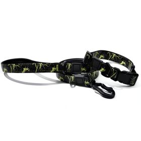 UV Printing Camouflage Embossed Pet Leash Set Is A Perfect Combination Of Style And Functionality Specially Designed For Pets' Outdoor Activities. Eve (Option: Green-20mm)