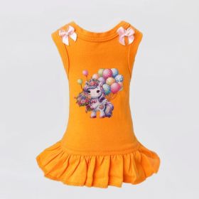 Party Girl Dog Dress (Color: Orange, size: XXS)