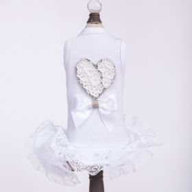 Endless Love Dog Dress (Color: White, size: XXS)